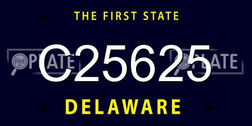 C25625 Delaware License Plate