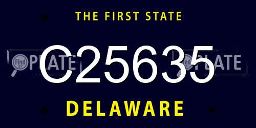 C25635 Delaware License Plate