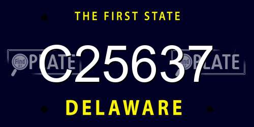 C25637 Delaware License Plate