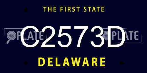 C2573D Delaware License Plate