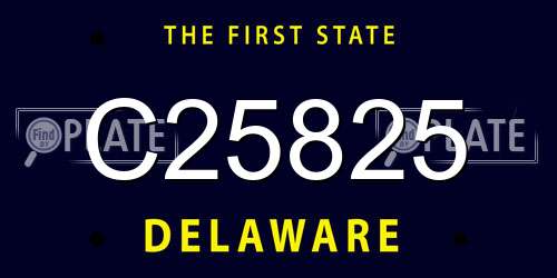 C25825 Delaware License Plate