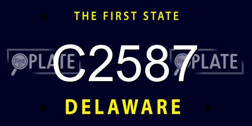 C2587 Delaware License Plate