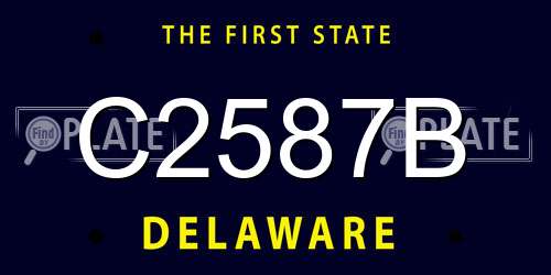 C2587B Delaware License Plate