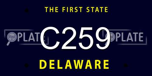 C259 Delaware License Plate
