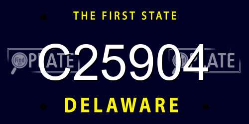 C25904 Delaware License Plate