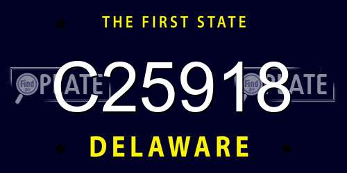 C25918 Delaware License Plate