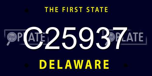 C25937 Delaware License Plate