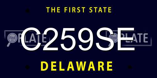 C259SE Delaware License Plate