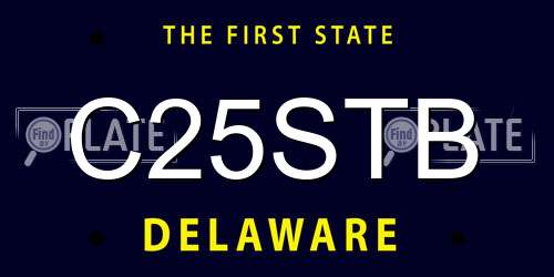 C25STB Delaware License Plate