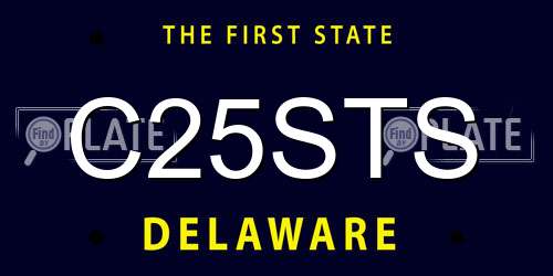 C25STS Delaware License Plate