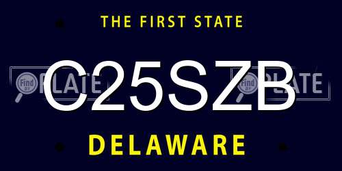 C25SZB Delaware License Plate