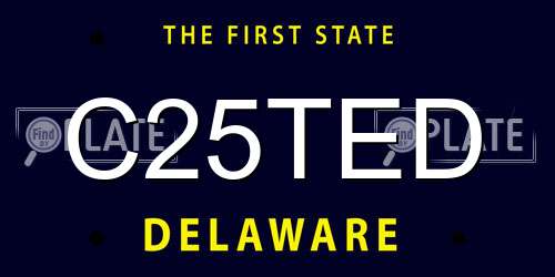 C25TED Delaware License Plate