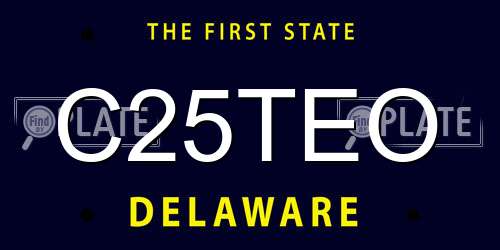 C25TEO Delaware License Plate