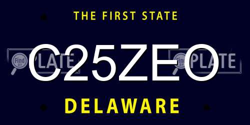 C25ZEO Delaware License Plate