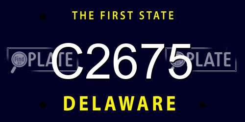C2675 Delaware License Plate