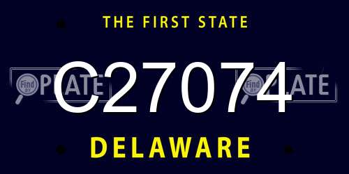 C27074 Delaware License Plate