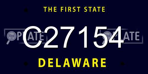 C27154 Delaware License Plate