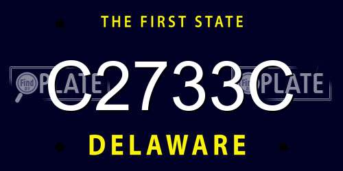C2733C Delaware License Plate