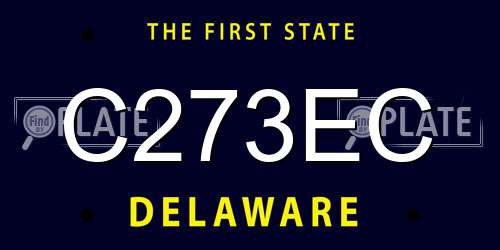 C273EC Delaware License Plate