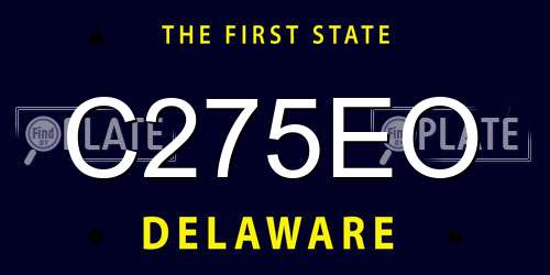 C275EO Delaware License Plate