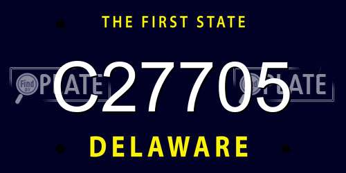 C27705 Delaware License Plate