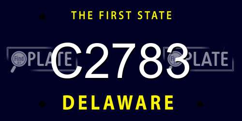 C2783 Delaware License Plate