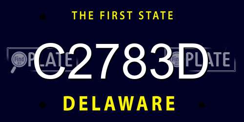 C2783D Delaware License Plate