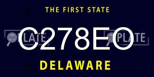 C278EO Delaware License Plate