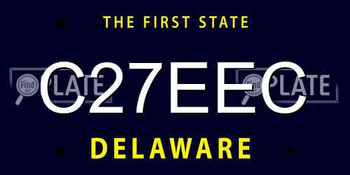 C27EEC Delaware License Plate