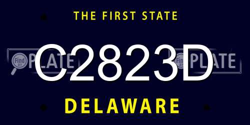 C2823D Delaware License Plate