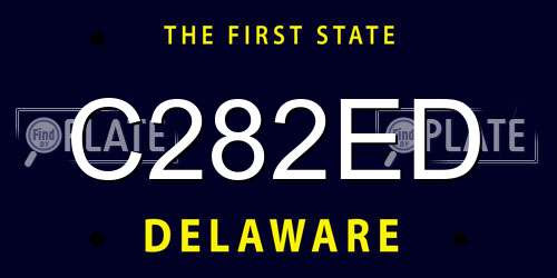 C282ED Delaware License Plate