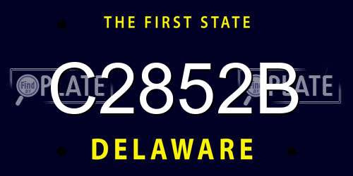 C2852B Delaware License Plate