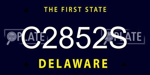 C2852S Delaware License Plate