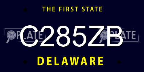 C285ZB Delaware License Plate