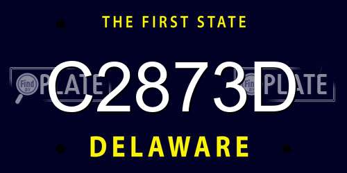 C2873D Delaware License Plate