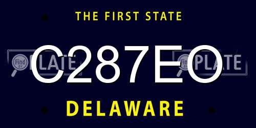 C287EO Delaware License Plate