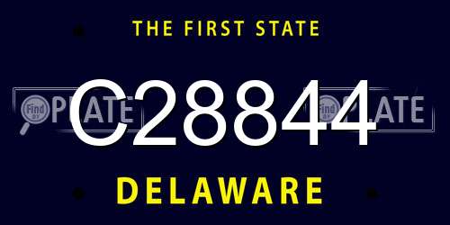 C28844 Delaware License Plate