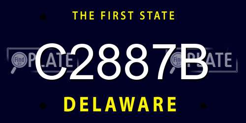 C2887B Delaware License Plate