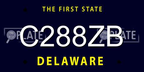 C288ZB Delaware License Plate
