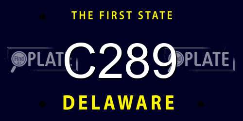 C289 Delaware License Plate