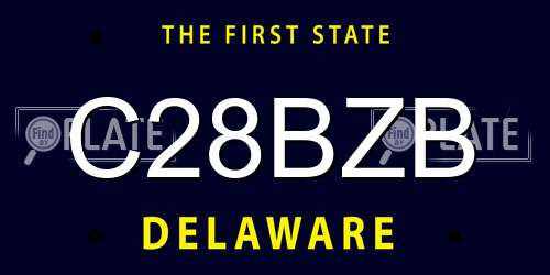 C28BZB Delaware License Plate