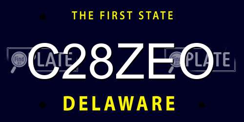 C28ZEO Delaware License Plate