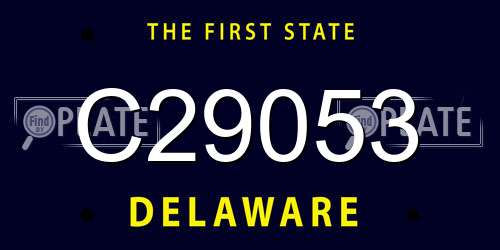 C29053 Delaware License Plate