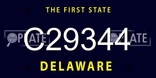 C29344 Delaware License Plate