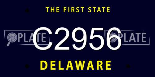 C2956 Delaware License Plate