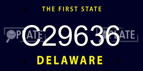 C29636 Delaware License Plate