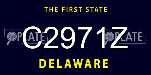 C2971Z Delaware License Plate