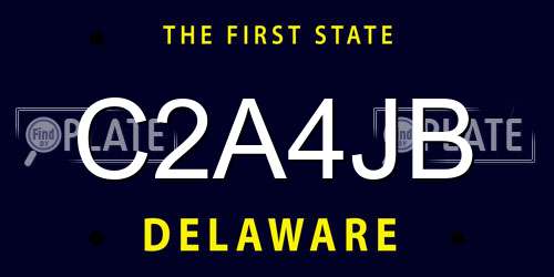 C2A4JB Delaware License Plate