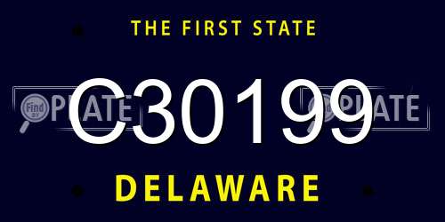 C30199 Delaware License Plate