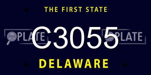C3055 Delaware License Plate